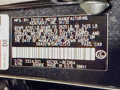 2022 Lexus ES 350