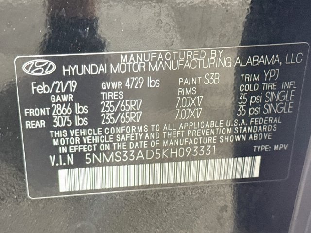 2019 Hyundai Santa Fe SEL