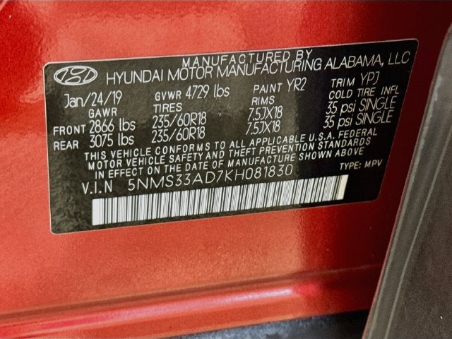 2019 Hyundai Santa Fe SEL Plus