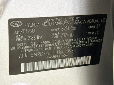 2020 Hyundai Elantra SE
