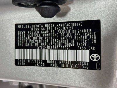 2022 Toyota Corolla SE Nightshade
