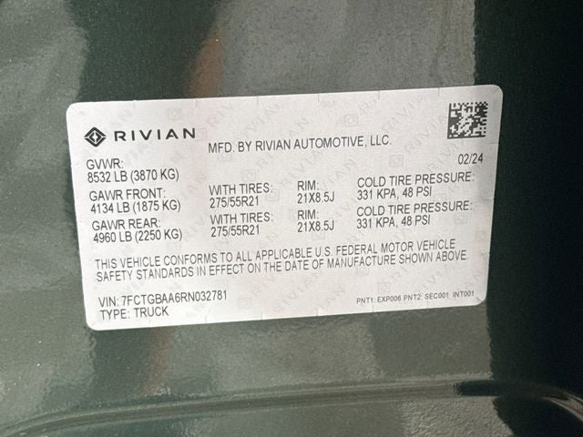 2024 Rivian R1T Adventure Dual Motor Large Pack