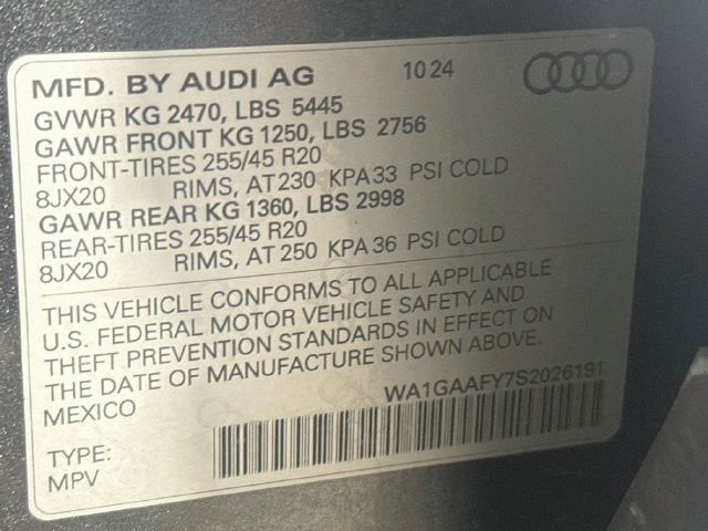 2025 Audi Q5 45 S line Premium quattro