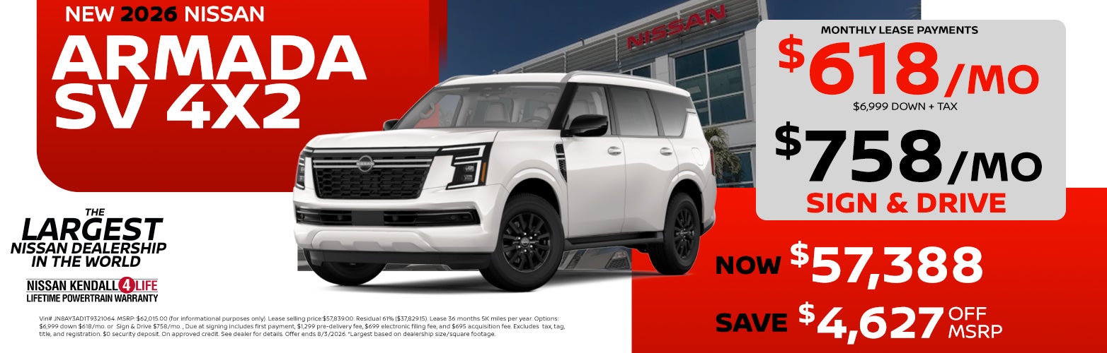 New 2026 Nissan Armada SV 4X2 at HGreg Nissan Kendall in Palmetto Bay FL