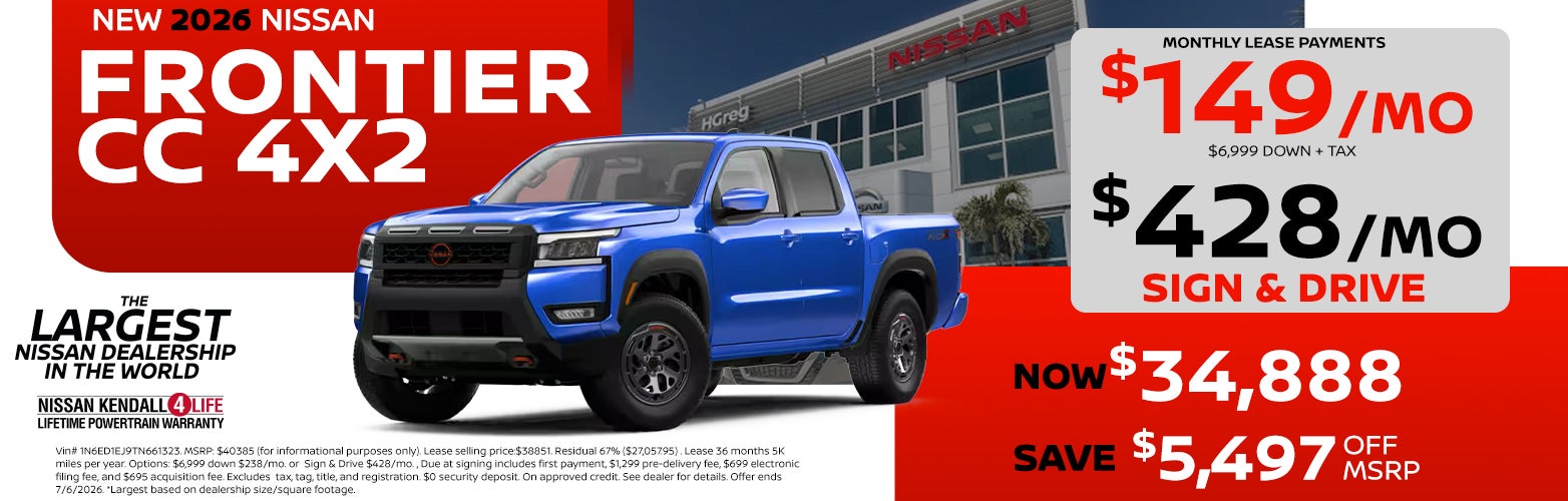 New 2026 Nissan Frontier CC 4X2 at HGreg Nissan Kendall in Palmetto Bay FL