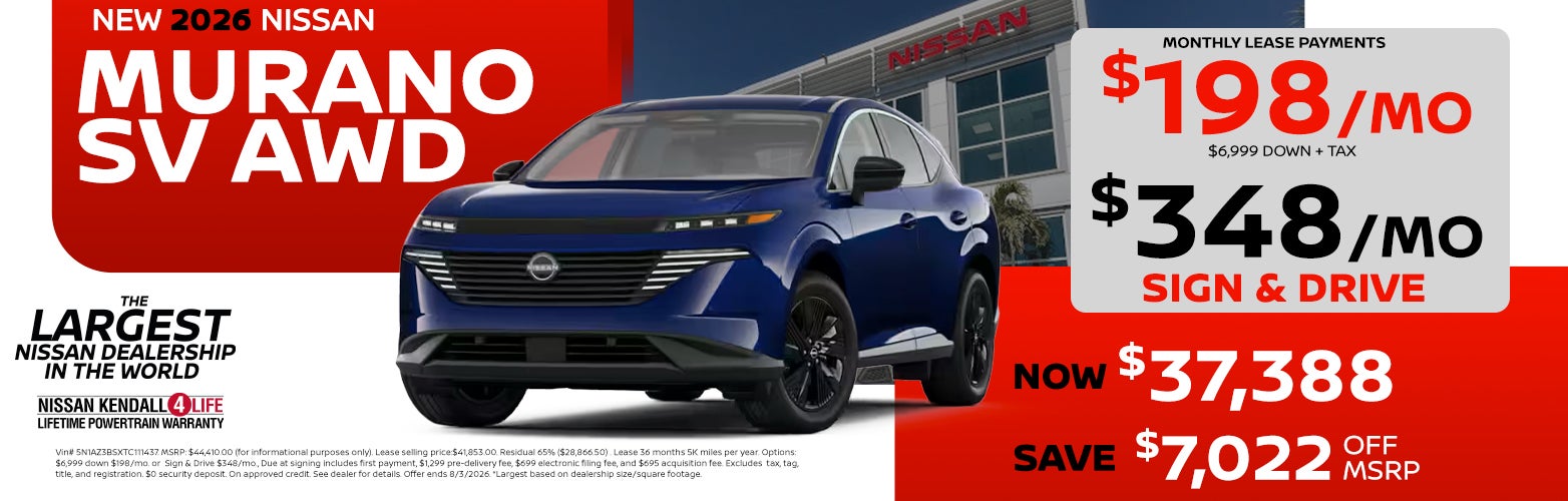 New 2026 Nissan Murano SV AWD at HGreg Nissan Kendall in Palmetto Bay FL