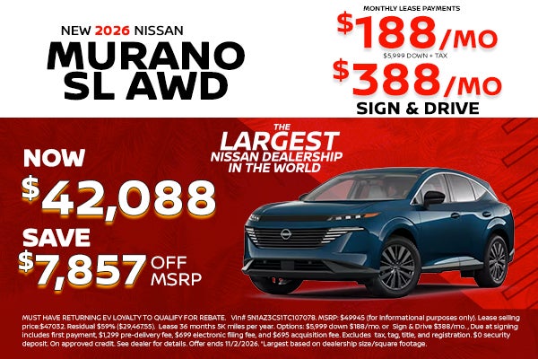New 2026 Nissan Murano: lease as low as $188/month