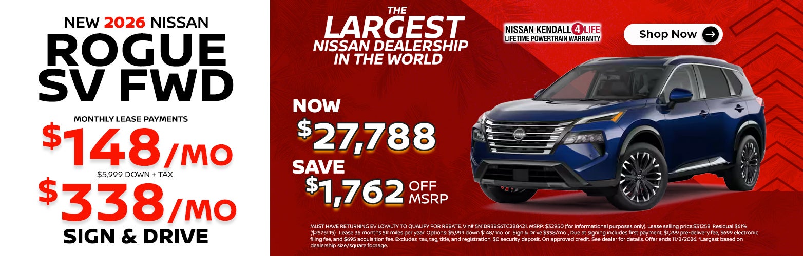 New 2026 Nissan Rogue: lease as low as $148/month