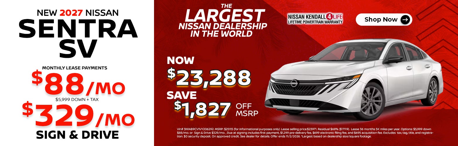 New 2027 Nissan Sentra: Lease as low as $88/month